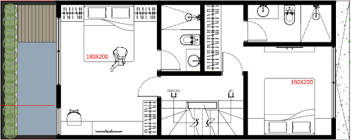 Second floor plan of a Kaizen villa.
