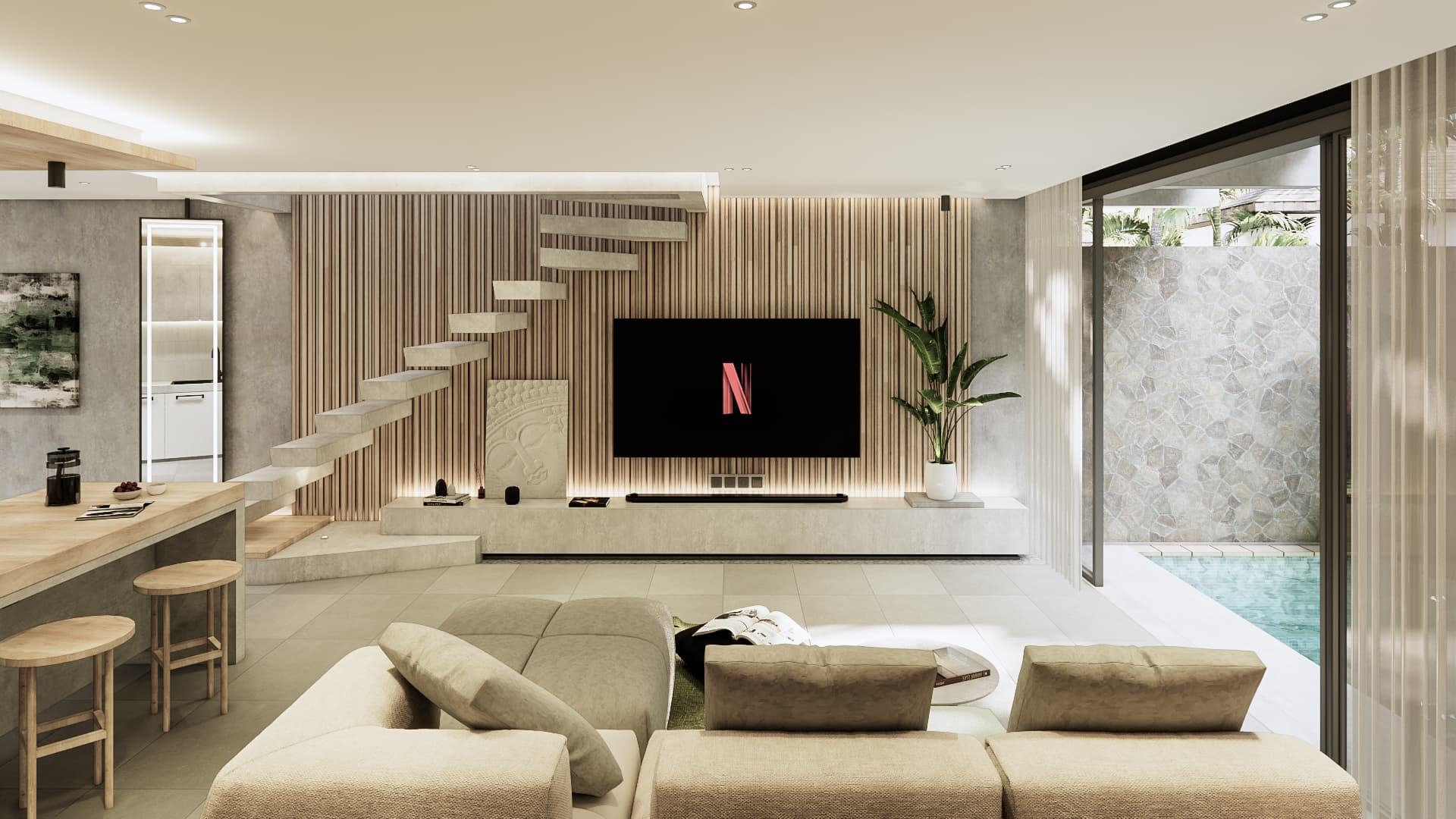 Meticulously designed interior of a Royal Bali villa, showing attention to detail.